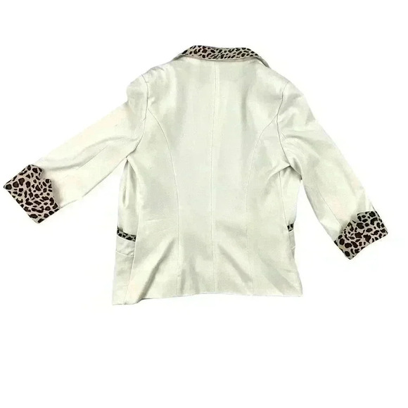 Beige Cheetah Print Women's Blazer SMALL Lined Women's - Picture 2 of 7